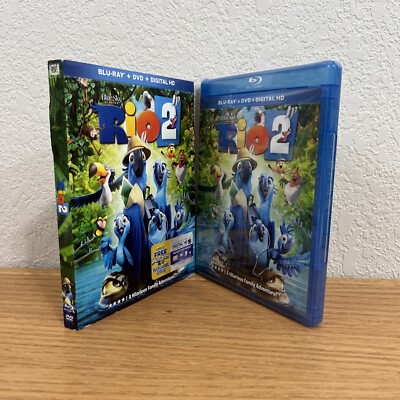 Rio 2 (Blu-Ray/DVD/Digital, 2014) w/ Slipcover Eisenberg Hathaway SEALED SEE PIX
