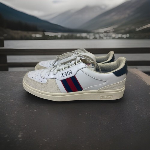 靴 polo ralph lauren leather shoes UK9 Polo Ralph Lauren Vaughn Brown Leather Sneakers Casual Shoes