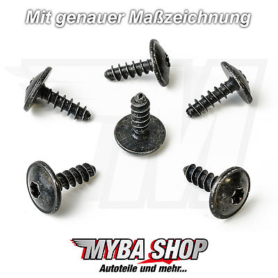 10x Torx TX25 Schrauben für Audi Opel Seat Skoda Porsche VW 5x16x15 | N90775001