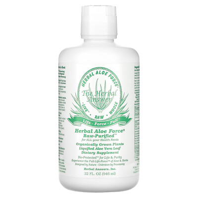 Herbal Answers Inc Herbal Aloe Force 32 жидких унции 946 мл Без спирта, без глютена,