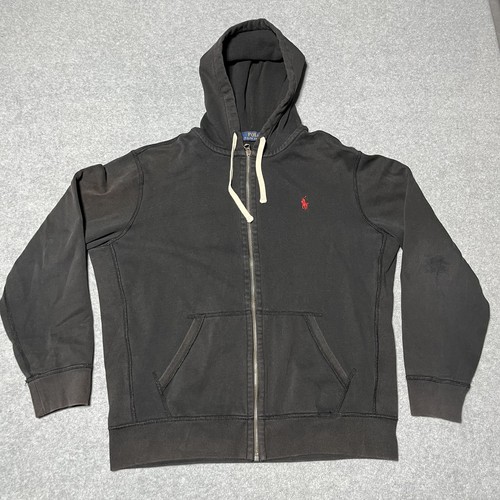 Polo Ralph Lauren Fleece Hoodie Size Large Lined Hood Black