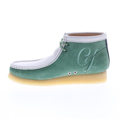 

Ботинки Clarks Wallabee VCY 26165078 Мужские зеленые сапоги из нубука на шнуровке Chukkas, Зеленый, Clarks Wallabee Boot VCY