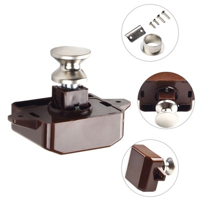 Latch Knob Push button lock Cupboard Motorhome Cabinet ABS & Zinc Latch