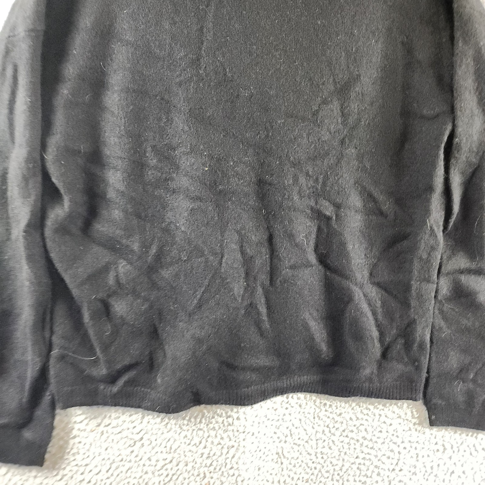 C by Bloomingdale's Cashmere V-Neck Cardigan Women's S Black Button Front L/S - Picture 13 of 13