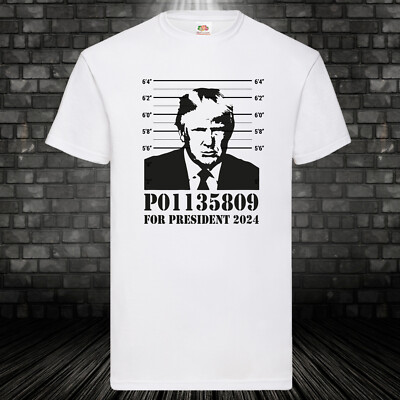 Trump Mugshot Shirt Fake News Never Surrender T-Shirt President 2024 Donald S-5X