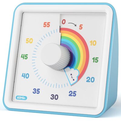 LIORQUE 60 Minute Visual Timer for Kids Visual Countdown Timer for Classroom