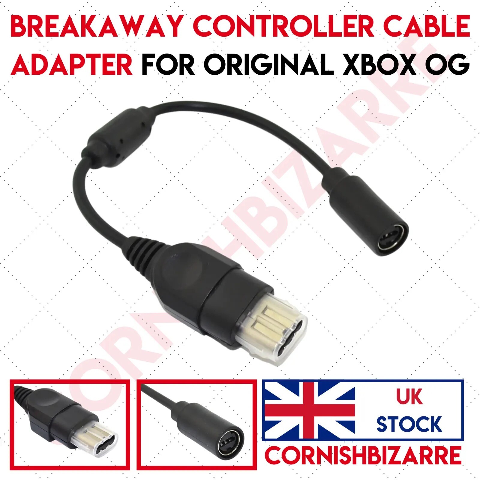 BREAKAWAY CONTROLLER ADAPTER CABLE FOR ORIGINAL OG XBOX CONSOLE BREAK AWAY - UK