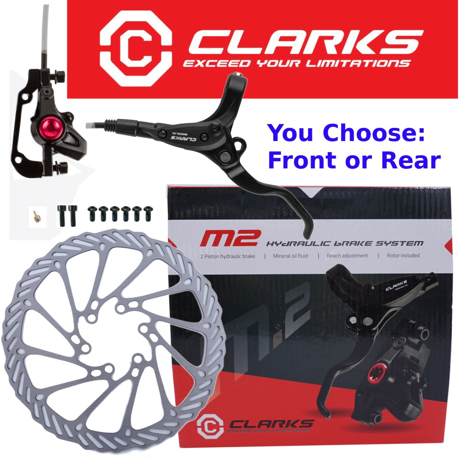 Clarks M2 Hydraulic Disk Brake Mountain MTB Hybrid