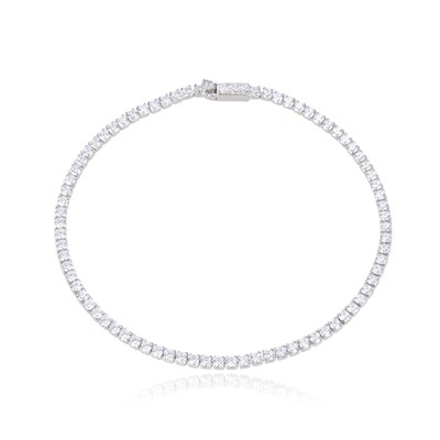 BRACELET TENNIS RIVIÈRE 3MM PLAQUÉ OR BLANC