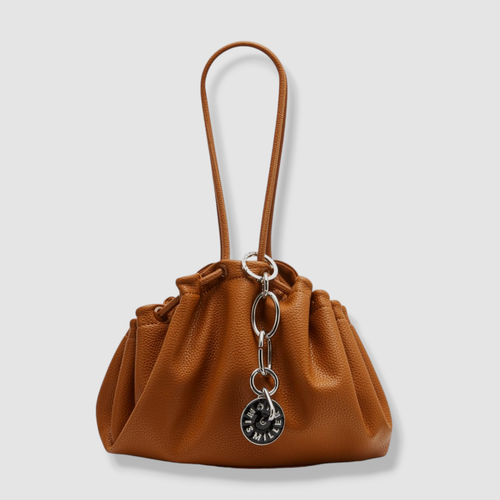 バッグ SIMON MILLER REVER SCRUNCH BAG $397 Simon Miller Women's Brown Faux Leather Logo Keychain