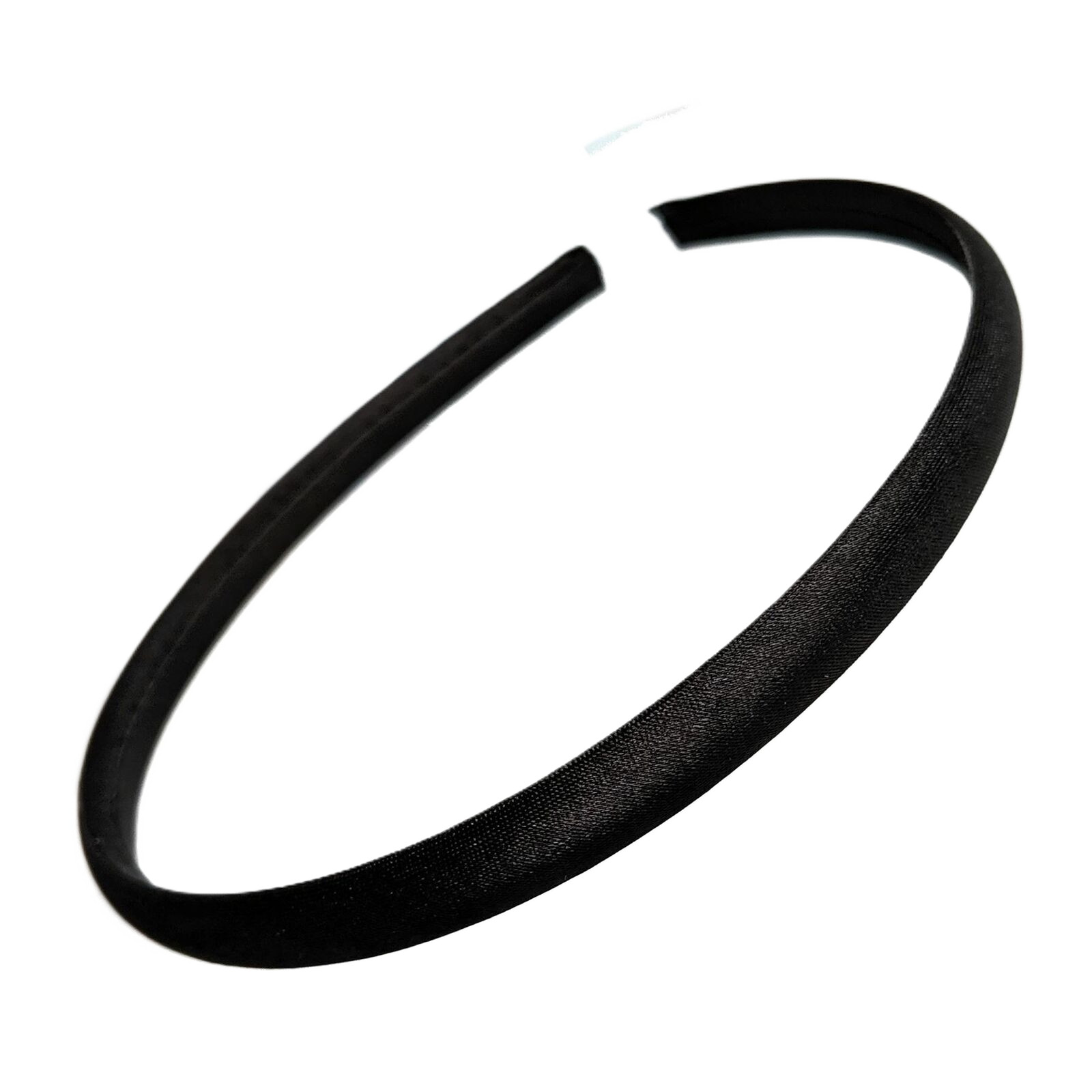 Girls 1cm Black Satin Alice Band - No Teeth Hair Hoop for School &amp; Play