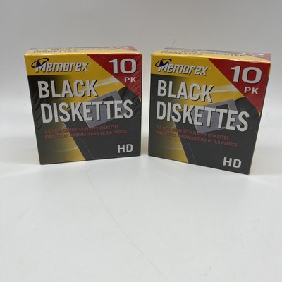 New Set Of 2 Memorex 2003 Vintage 2SHD Formatted High Density 10 Pack Disks 3.5