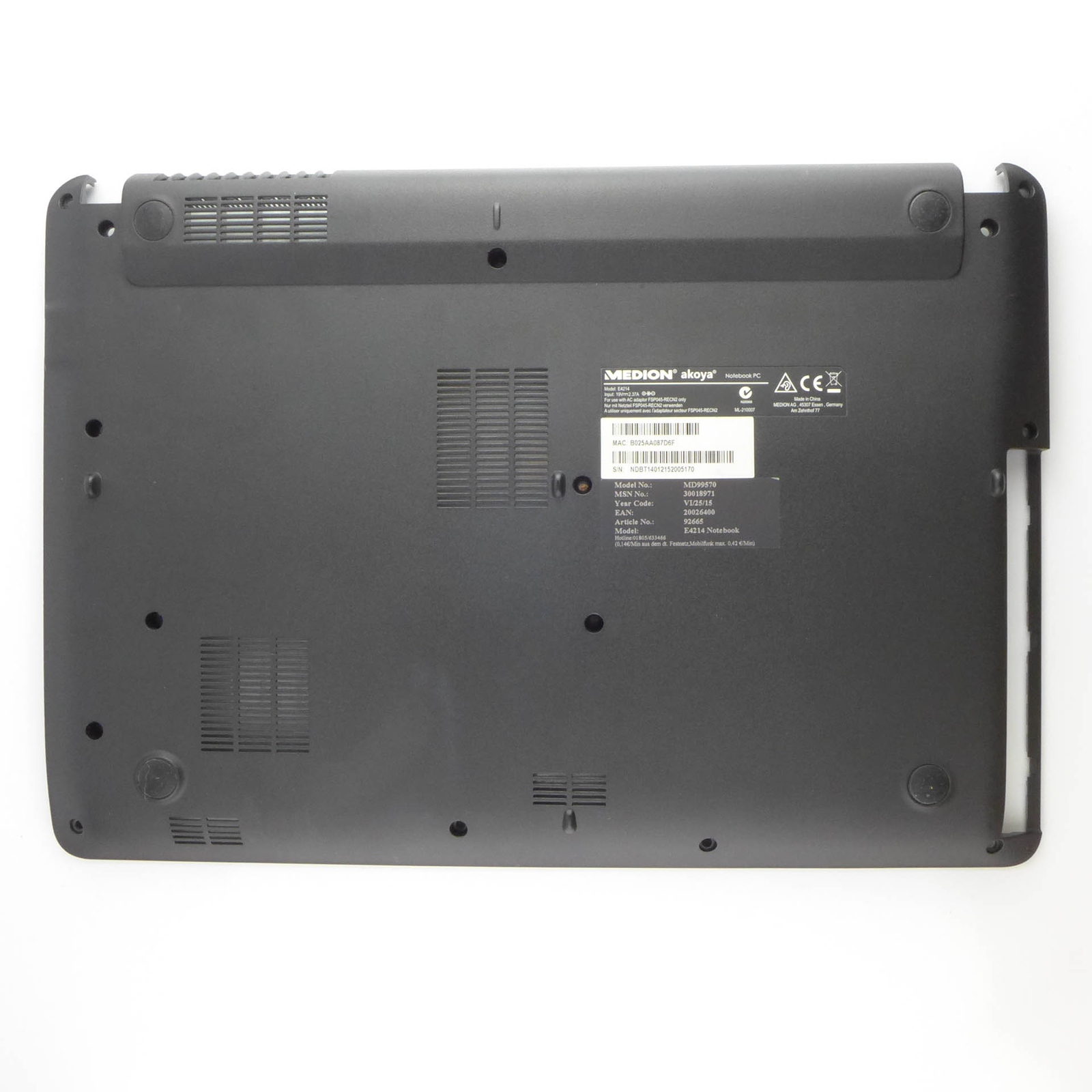 ORIGINAL Medion Akoya E4214 MD99570 Gehäuse unterschale  bottom case base ✅