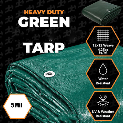 Super Heavy Duty Poly Tarp 16Mil 18Mil 20Mil Waterproof Canopy Cover Tarpaulin