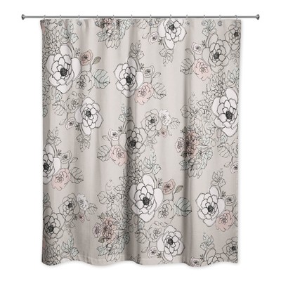 Creative Products Gray Intricate Floral 71x74 Shower Curtain