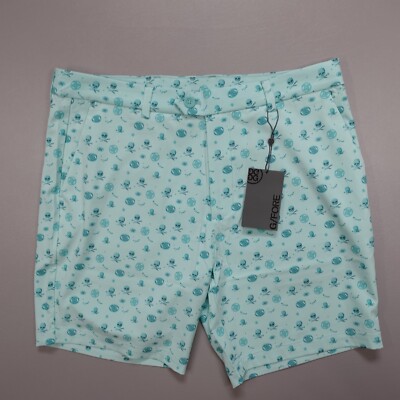 G/Fore Performance Golf Shorts 3D Icon Maverick Aqua Green Skull Lightweight