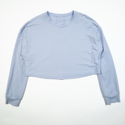 Lululemon Shirt Women 6 Blue Muscle Love Long Sleeve Oversized Crop *Tag Missing — image 2