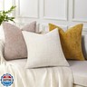 decorUhome Oatmeal Chenille Throw Pillow Covers 18x18 Set of 2 Thick Textured Slubby Couch Pillow Covers Farmhouse Accent Modern Neutral Decorative Pillow Cases for Bed Sofa Living Room