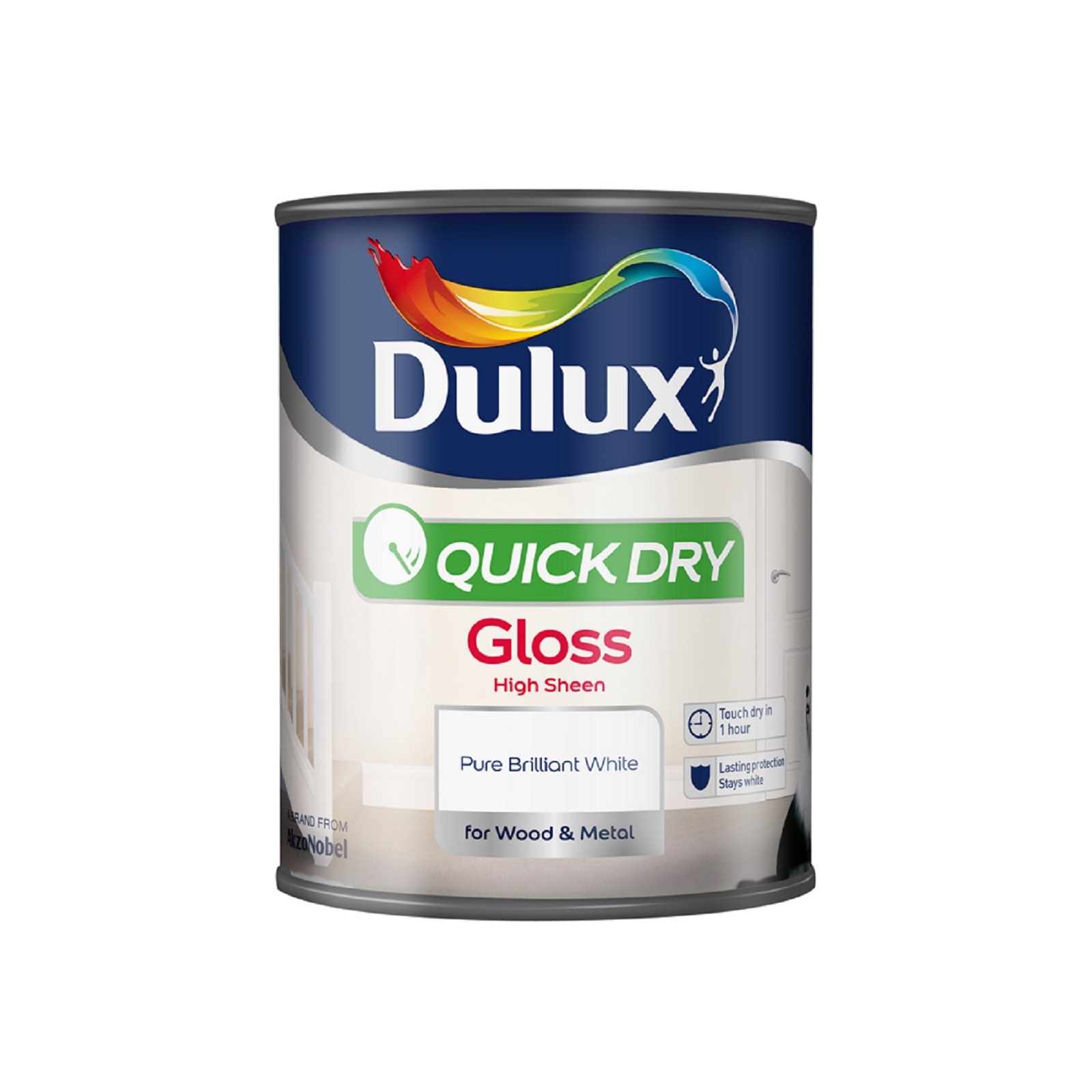 Dulux Quick Dry Pure Brilliant White Gloss High Sheen Wood & Metal
