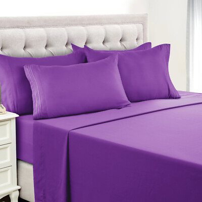 1800 Series Bed Sheets 6 Pcs Extra Comfort Hotel Collection Bedsheet Set