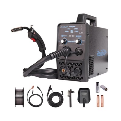 MIG-250 Gas/Gasless/Lift TIG/ARC 4 in 1 Multiprocess 130Amp Mig Welder,110V H...