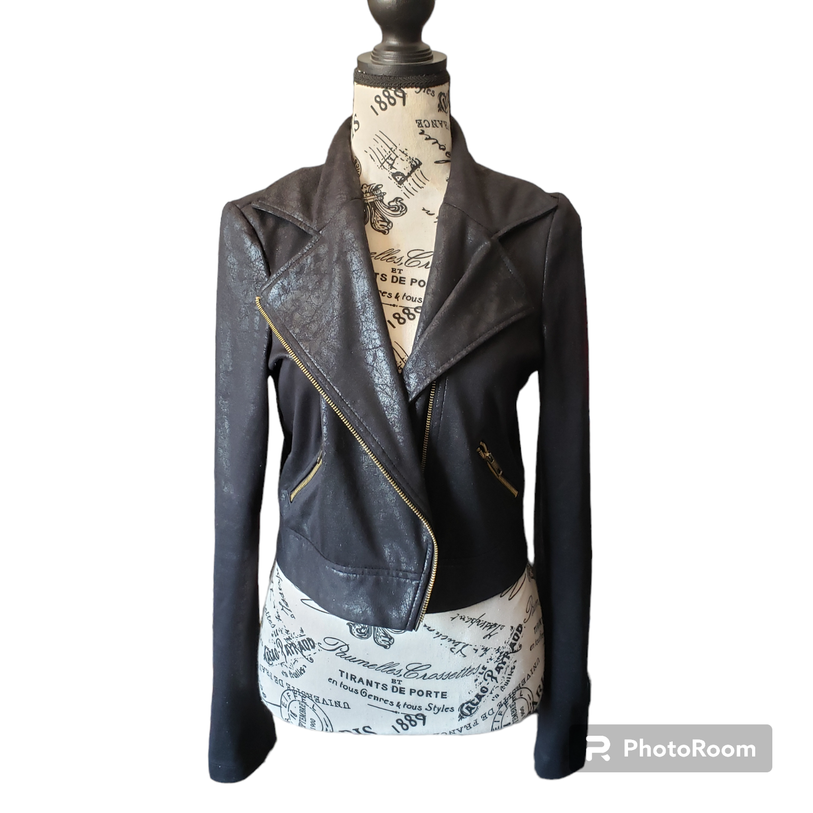 i.n. san francisco asymmetrical moto faux metallic leather