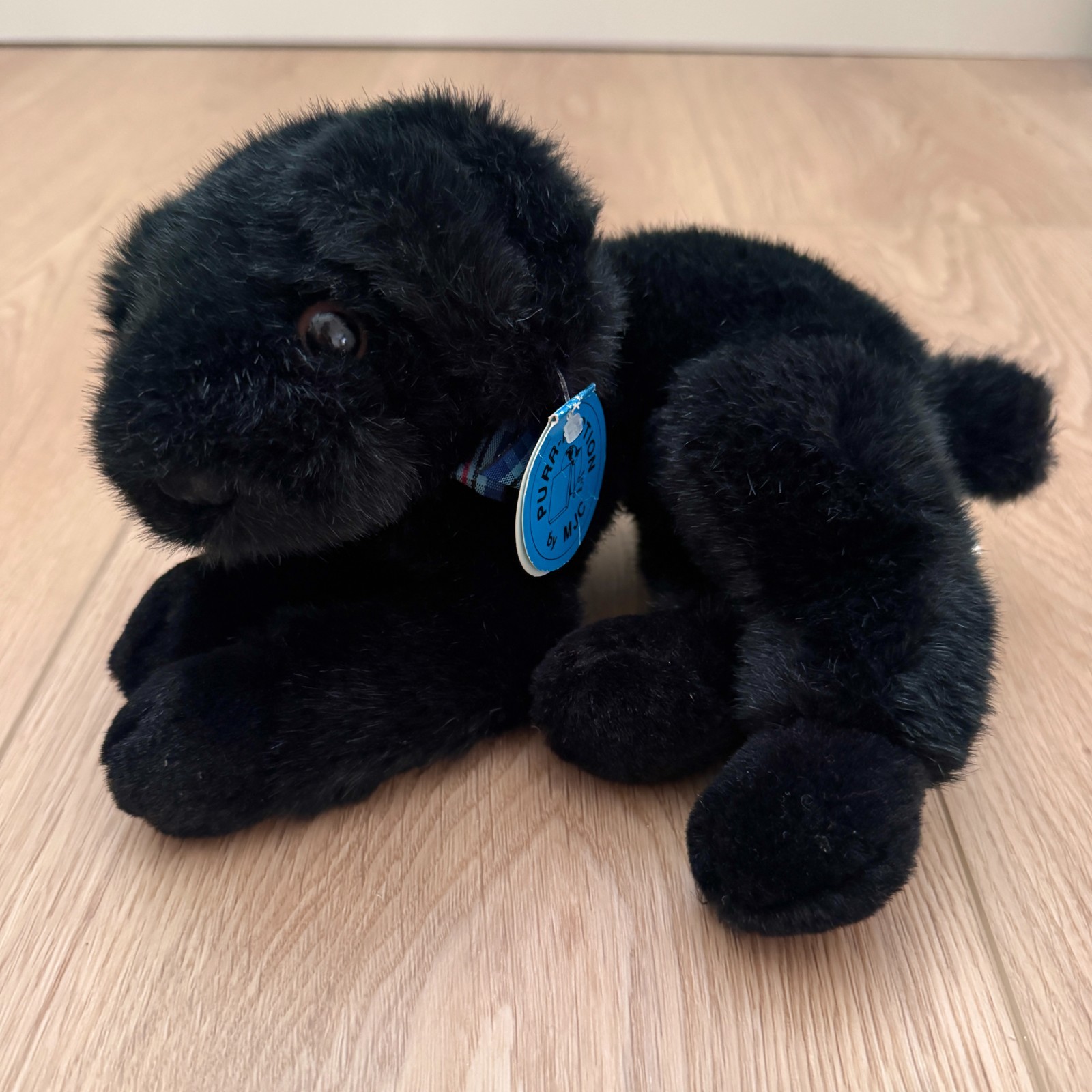 1988 Purr-Fection by MJC Black Bear Plush Original Tag Baby