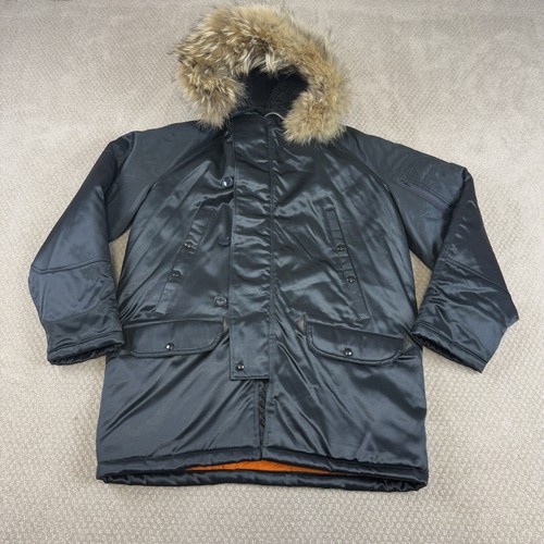 Vtg Spiewak Titan Fur Hood Golden Fleece Parka Sz 42 Navy