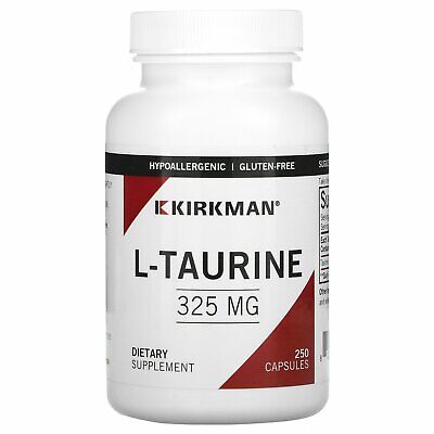 Kirkman Labs L-таурин 325 мг 250 капсул без казеина, без яиц, без рыбы,