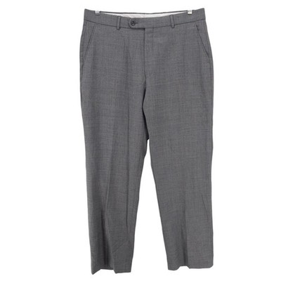 NEIMAN MARCUS Super 120's Wool Gray Dress Pants Flat Front Canada EUC Size 36