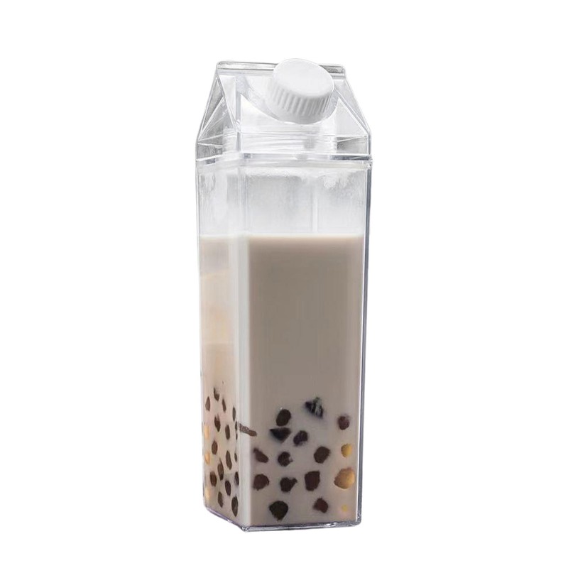 Reusable Clear Water Bottle Milk Box Carton Shape Plastic Drink Bottle 500ML