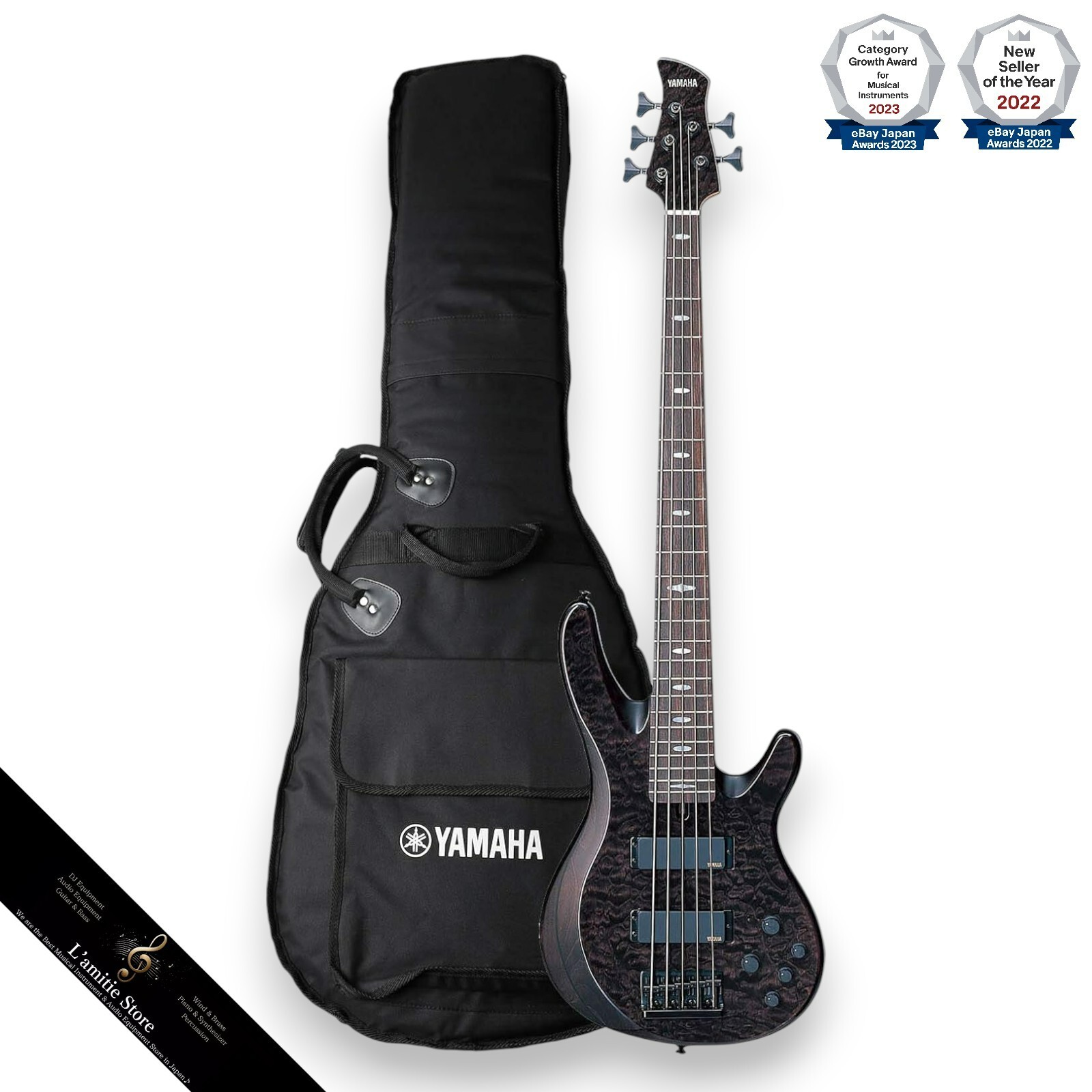 YAMAHA TRB1005J Electric Bass Guitar Translucent Black Right