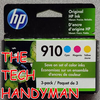 3-PACK HP GENUINE 910 COLOR INK (RETAIL BOX) OFFICEJET PRO 8028 8028e 8035 8035e