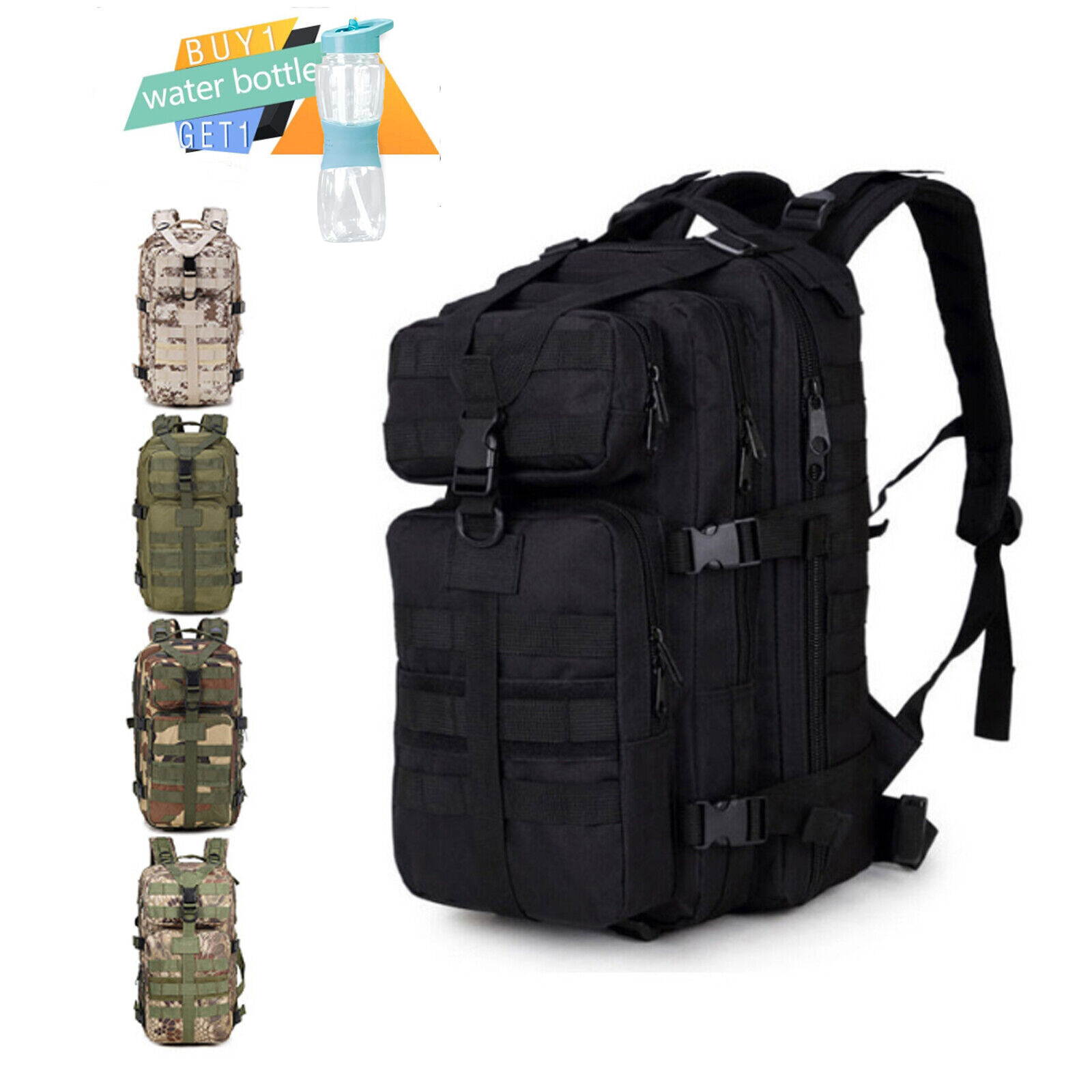 Outdoor Military Molle 30L Tactical Backpack Rucksack Camping Hiking Travel Bag