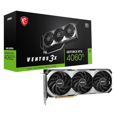 MSI RTX 4060 Ti VENTUS 3X 8G OC 8GB GDRR6 Graphics Card G406TV3X8C