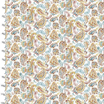 Pumpkin Please Picturesque Paisley Cotton Fabric