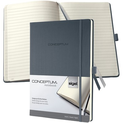 SIGEL CO649 Premium Notebook lined, A4, hardcover, Grey - Conceptum
