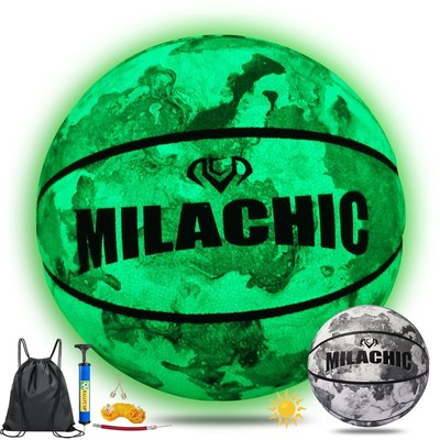 Basketballs, Glow in The Dark Basketball Indoor Outdoor Holographic Glowing L...