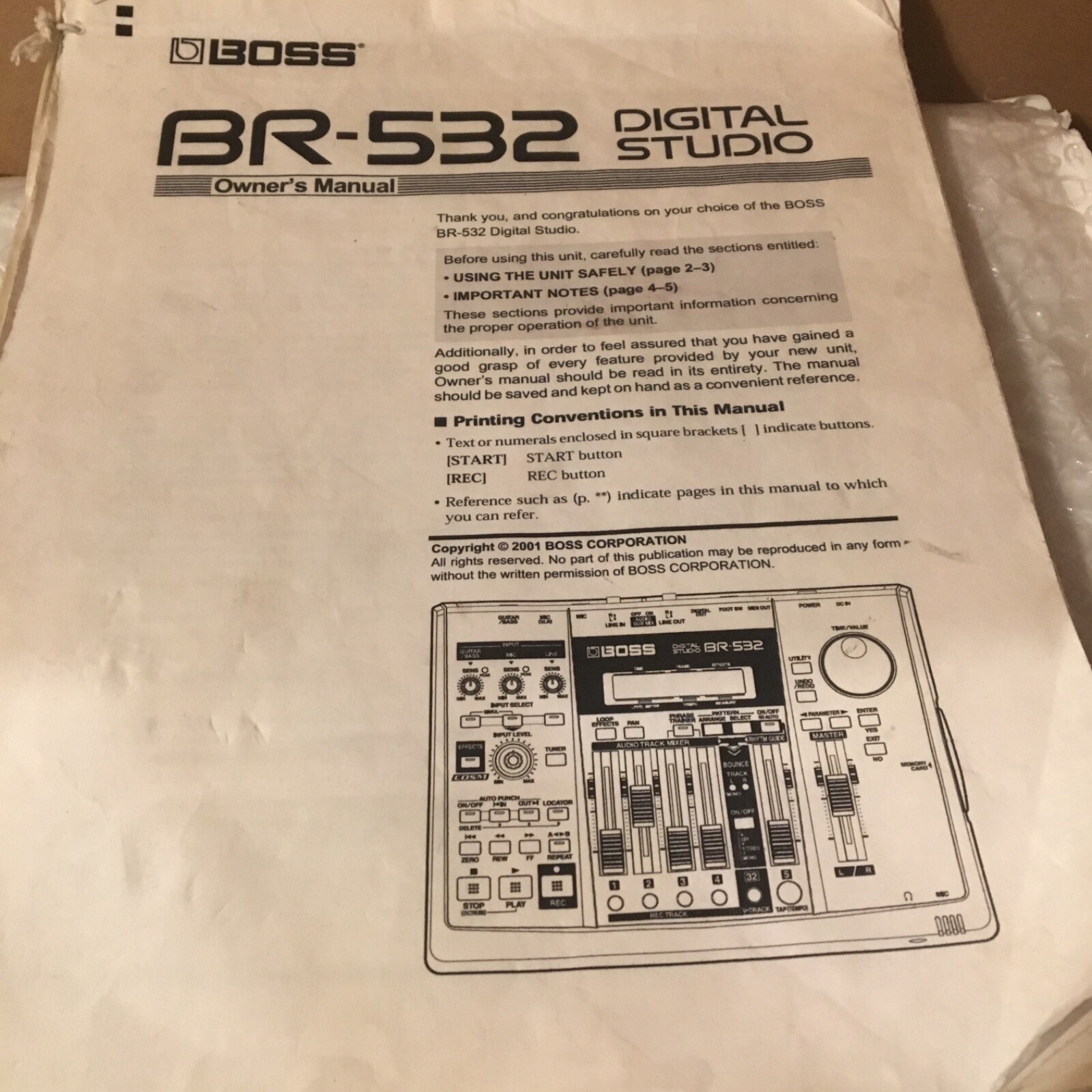 Boss BR-532 Digital Studio 4-Track Recorder w/ Power Supply - Great Condition