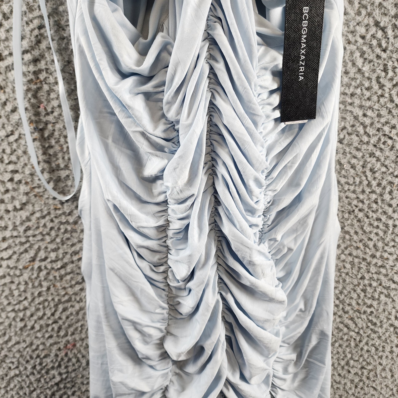 BCBGMAXAZRIA Off-The-Shoulder Cutout Dress Women's S Light Blue Zip Closure - Picture 10 of 13