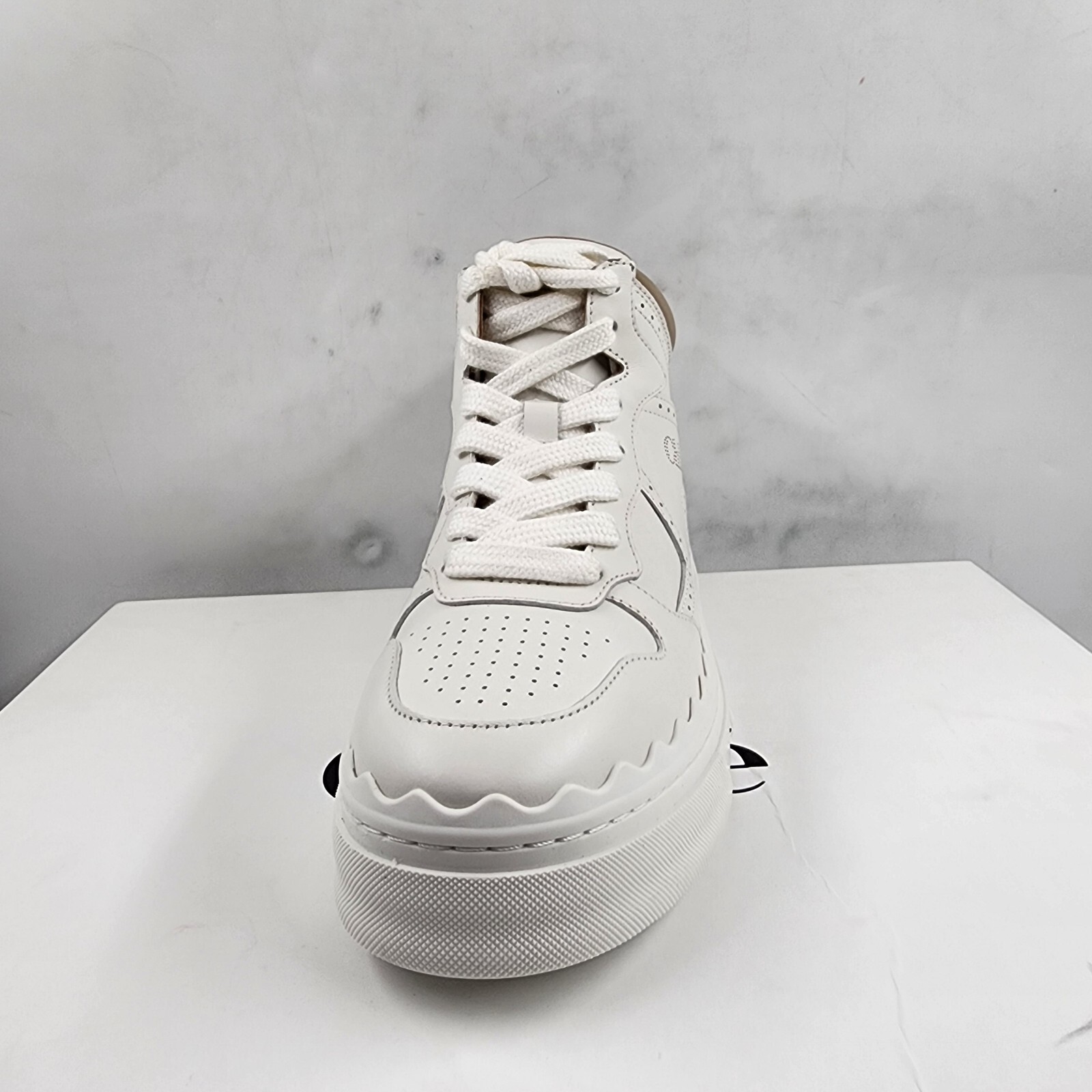 Chloé Lauren High Top Sneakers Women's 35/5 US Light Nude Lace Up Closure - Picture 17 of 17