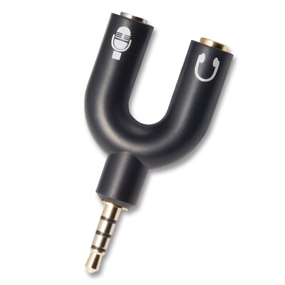 3.5mm Stereo Audio to Mic Headset Headphone Y Splitter Cable Adaptor for iPhone