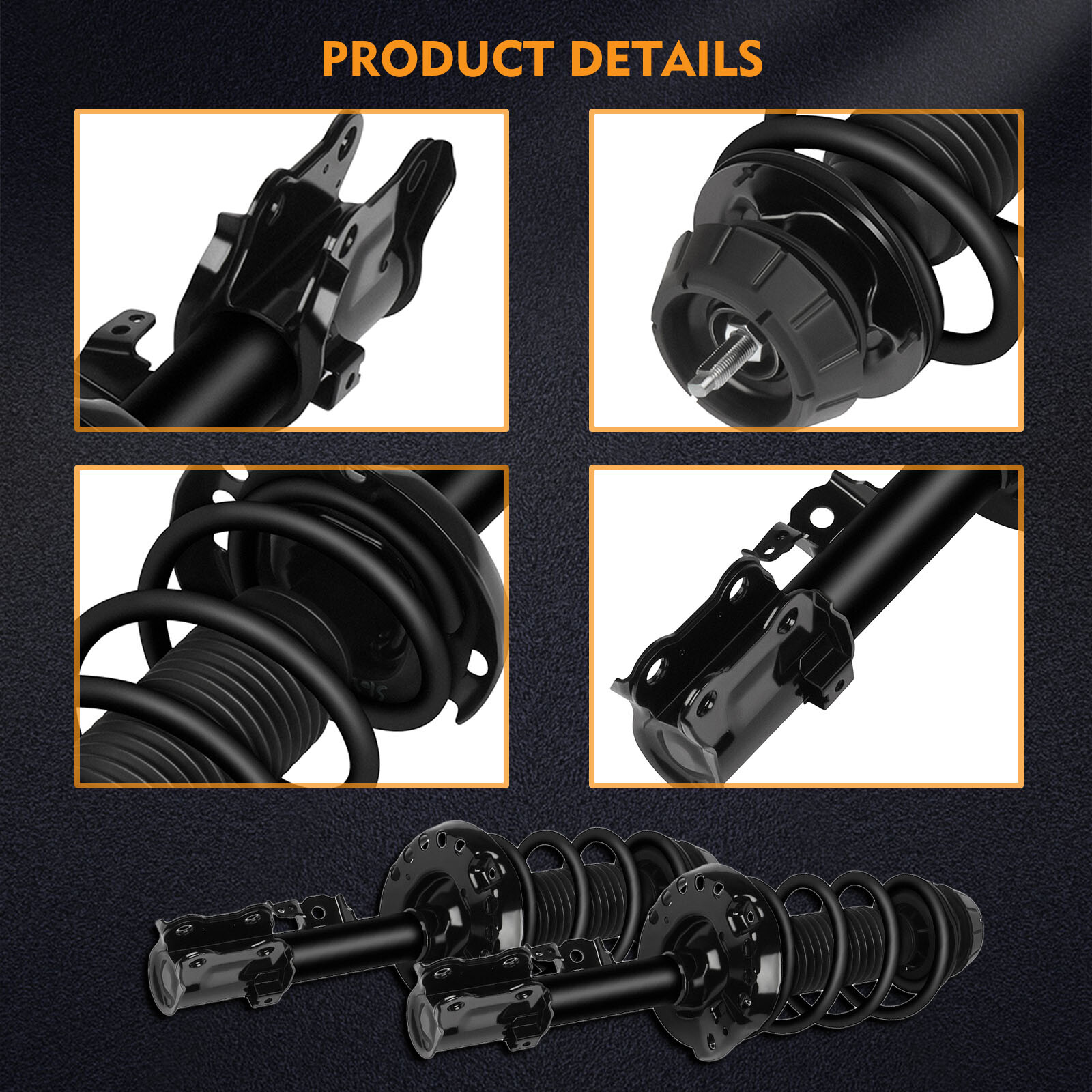 スジョン For 2013-2013 Nissan Sentra Front Complete Struts Shocks w