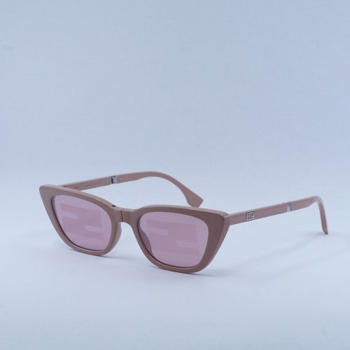 Pre-owned Fendi Fe40089i 72u Shiny Pink/pink Mirror Pattern 53-19-140 Sunglasses