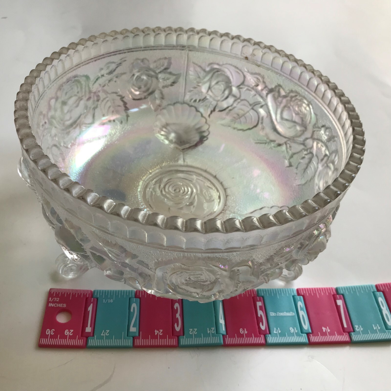 White Carnival Glass Bowl | eBay