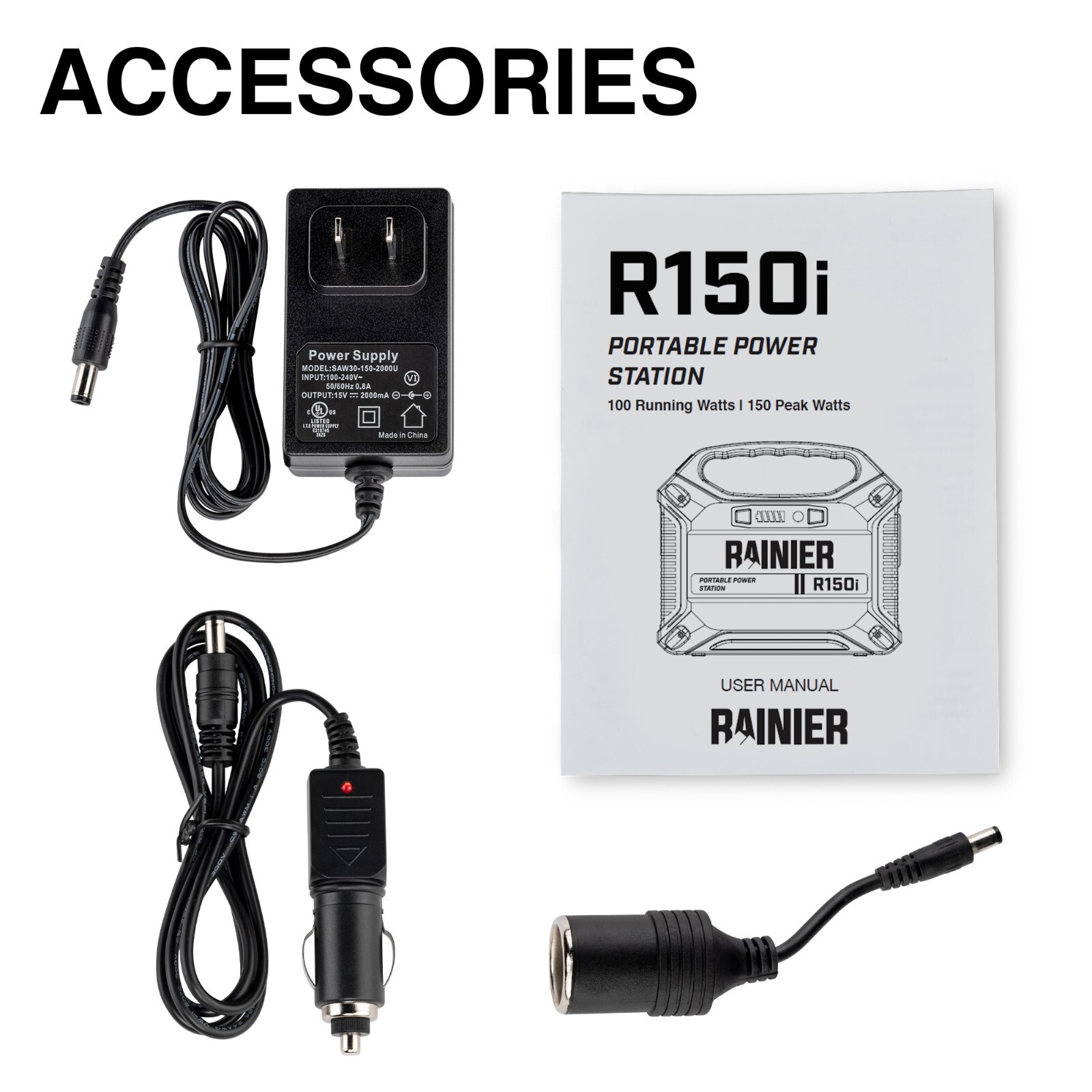 Rainier 150 Watt Portable Power Station 155 Wh Backup Lithium Battery