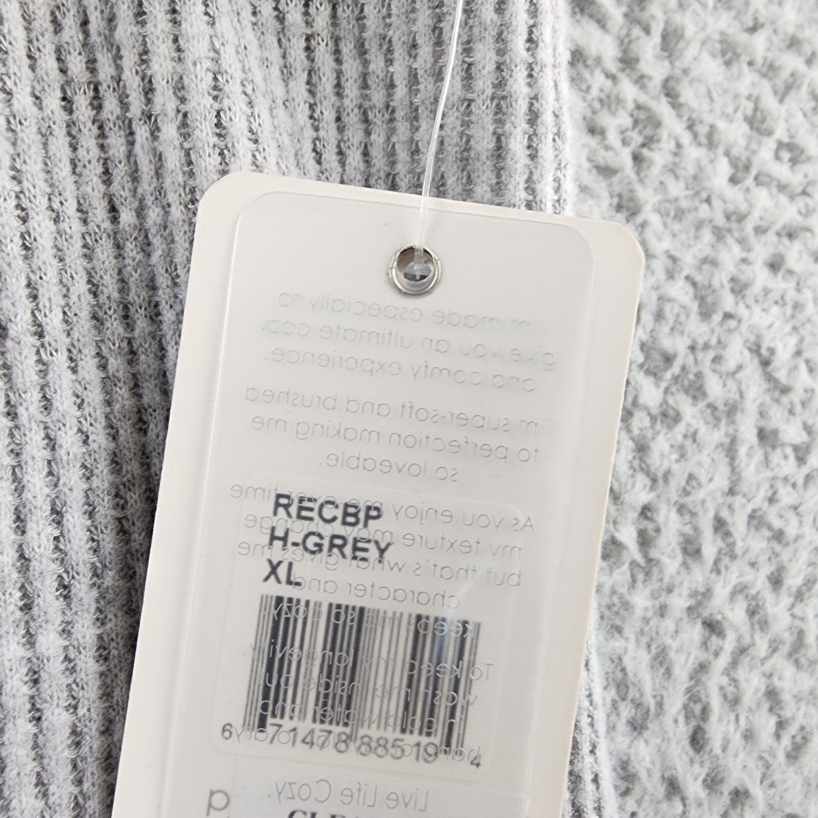 PJ Salvage Cute As A Button Pants Women's XL Gray Heather Waffle Knit Pull On - Picture 6 of 14