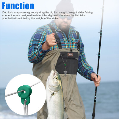 100/50X Heavy Duty Fishing Sinker Slide Stainless Steel Fish Line Finder Slider