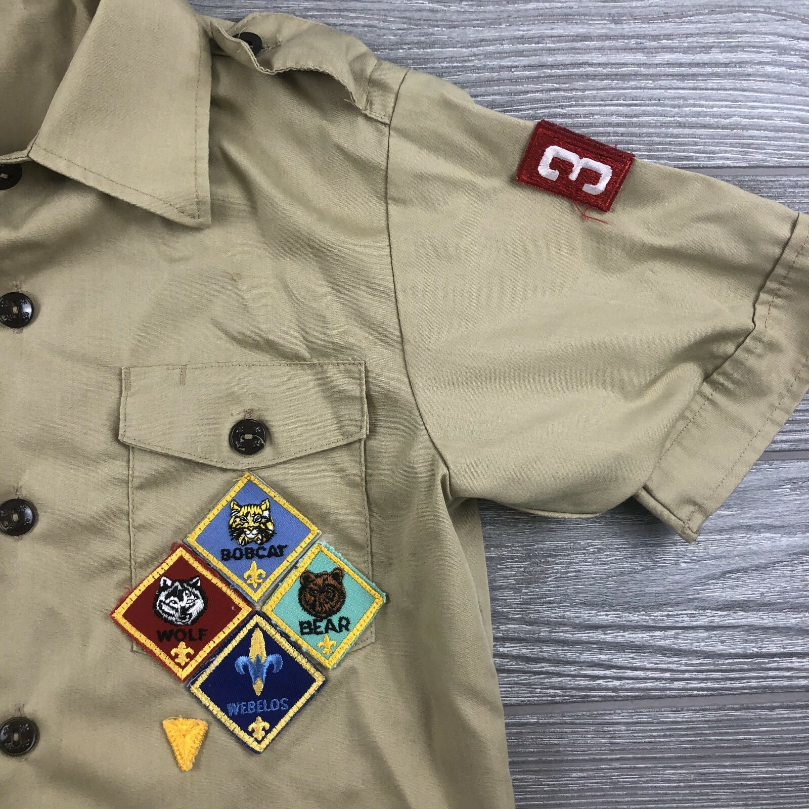 Boy Scouts of America Tan Short Sleeved Official Shirt Youth Size 12 K131