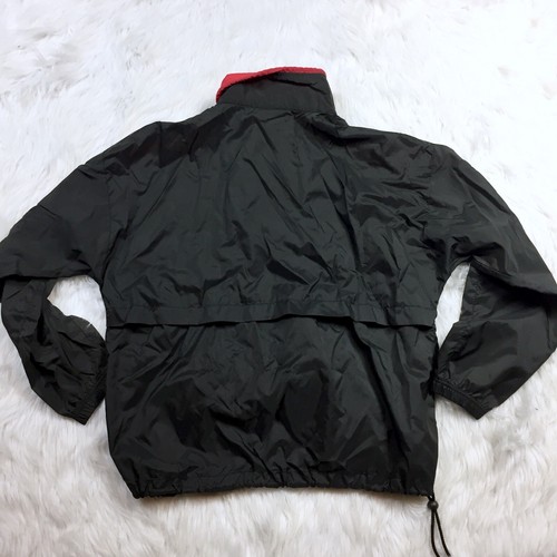 Vtg USA Olympics Zip Up Windbreaker Jacket JCPenney Size L Black Red Vented